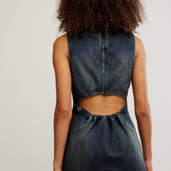 Free People Atlas Denim Mini Dress - Picture 3 of 10
